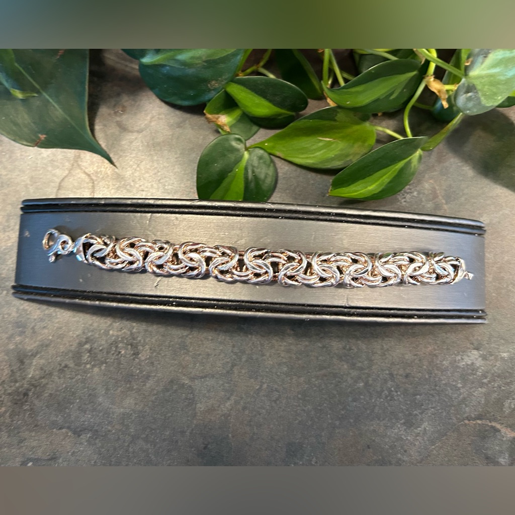 Vintage Milor Italy Sterling Silver Byzantine Chain Bracelet 20g 7Long Size 6 135$
